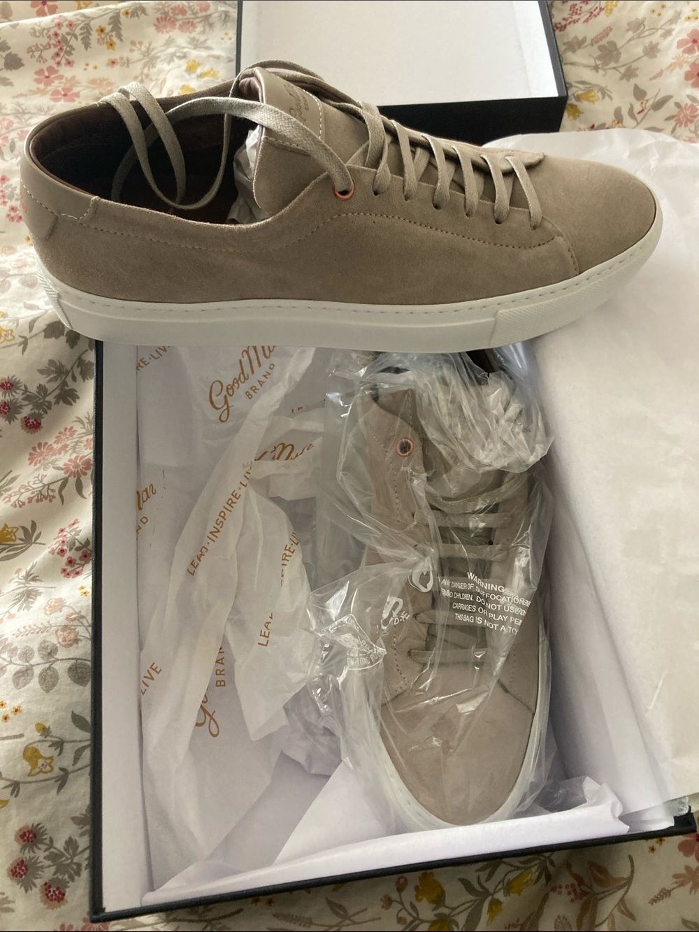Good Man Brand Taupe Suede Low-Top Sneakers